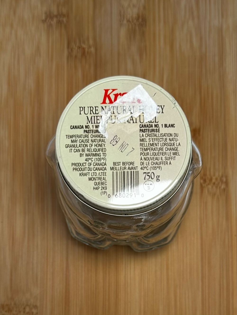Vintage 1988 Kraft Glass Honey Bear Jar 750g Clear Figural Storage Jar Canada - Picture 5 of 8
